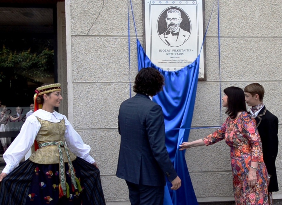 Commemorative plaque opened in Prienai in commemoration of the author of the first  Lithuanian...