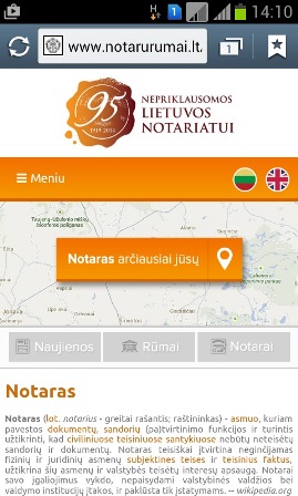 Мобильная версия сайта Нотариальной палаты укажет путь к ближайшему нотариусу 